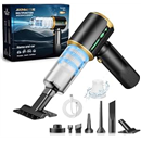 Cordless Car Vacuum Cleaner: Handheld Vacuum with 16000Pa Strong Suction, 𝐁𝐫𝐮𝐬𝐡𝐥𝐞𝐬𝐬 𝐌𝐨𝐭𝐨𝐫 & HEPA Filter, 7-in-1 Cleaning Kit, Type-C Charging for Home Office Car - Black