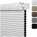 No Drill No Tool Cellular Shades,Blackout White,38" W x 64" H