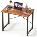 DUMOS 32 Inch Small Computer Desk for Home Office, Modern Study Writing Gaming Work Table Simple Style for Bedroom with X-Shaped ReInchforcement, Rustic Brown
