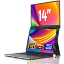 Laptop Screen Extender 14" for 13-17.3'' Laptops, Portable Dual Monitor for Laptop, Ultra-Slim Clamp-On Vertical Dual IPS 1080P Screen Monitor Extender, USB-C HDMI for Office Travel