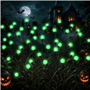 Solar Halloween Decorations (4Pcs 40LED), Green Halloween Solar Lights
