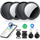 Tracker Tags-4 Pack,100dB Smart Bluetooth Tracker, Compatible with Apple Find My APP (iOS Only) Replaceable Battery, IP68 Waterproof, Suitable for Keys, Wallets, Backpacks, Luggage Trackers Black
