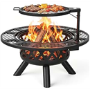 Outdoor Fire Pits for Outside Wood Burning Fire Pit with Cooking Grill