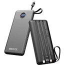 Portable Charger with 4 Built-in Cables, 10000mAh Power Bank, Black