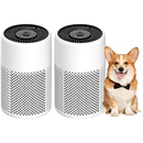 CHIVALZ 2 Pack Air Purifier for Bedroom, Smoke Dust Pet Dander, 24dB, White