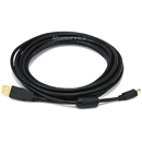 Monoprice 15-Feet USB 2.0 A Male to Mini-B 5pin Male 28/24AWG Cable with Ferrite Core (Gold Plated) (105450)