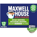 Maxwell House Decaffeinated Coffee Certified Compostable K-Cup Coffee Pods, 6 Boxes of 12 Pods