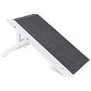 Internet's Best Adjustable Pet Ramp | Decorative Wooden Folding Dog Ramp for Couch Bed Car | 26” Long | Soft Paw Friendly Grip Carpet | Height 10-16 Inch | White