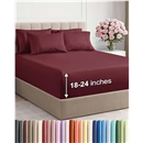 Extra Deep Cal King Sheet Set - 6 Piece Breathable & Cooling - Burgundy