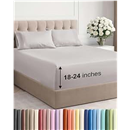 Extra Deep Twin Sheet Set - 4 Piece Breathable Cooling Sheets - Light Grey