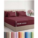 Extra Deep Split King Sheet Set - 7 Piece Breathable & Cooling - Burgundy