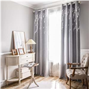 Melodieux Flower Embroidery Faux Linen Room Darkening Wide Curtains for Living Room Patio Door Large Window Grommet Drape, White Flower, 100 by 96 Inch (1 Panel)