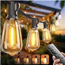 addlon 100FT Outdoor String Lights ST38 LED with Remote Waterproof Dimmable