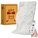 WOOMER Extra Large Heating Pad Electric, XL XXL 17"X33" Heat Pad, for Back, Period Cramps, Backneck and Shoulder, Weighted High Heat Thick with Automatic Shut Off, Marble Blue