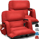 Wide Stadium Seats with Backs 2 Pack, Exclusive Sofa Style Design Extra Thick Bleacher Seats with Back and Cushion, 6 Reclining Positions - Ultimate Comfort for Sports Events (Red, 22.5")