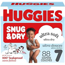 Huggies Size 7 Diapers, Snug & Dry Baby Diapers, Size 7 (31-48 lbs), 88 Count, Packaging May Vary