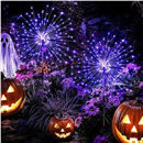 GIGALUMI 2 Pack Solar Firework Lights Outdoor, Halloween Decor, Purple