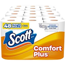 Scott ComfortPlus Toilet Paper, 48 Triple Rolls, 231 Sheets per Roll, Septic-Safe, 1-Ply Toilet Tissue