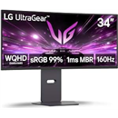 LG Gaming Monitor Ultragear 34G600A-B 34-Inch WQHD (3440 x1440) 160Hz 1ms MBR Curved Gaming Monitor, HDR10, FreeSync Premium, 99% sRGB, HDMI, DisplayPort