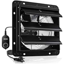 VEVOR 10'' Exhaust Fan, Wall Mounted Attic Fan with Variable Speed controller, 900 CFM, Automatic Shutter, Ventilation and Cooling, Black