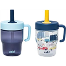 Zak Designs Wheels Capri 10oz Plastic Leak-Proof Toddler Straw Cups, 2-Pack