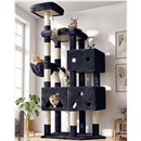 Globlazer Extra Large Cat Tower, 81-inch Tall Cat Tree for Big Cats 20 lbs, XXL Heavy Duty Cat Scratching Tower for Indoor Adult Cats with 3 Cat Condos, 8 Scratching Posts, F81, Dark Grey