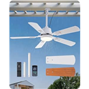 EDISHINE 42" Outdoor Ceiling Fan with Light,APP/Remote Control,5 Wood Blade