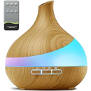 HJTHJT 500ML Essential Oil Diffuser: 14 Colors LED & 2 Modes, Wood Grain
