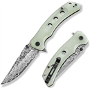 CVLIFE 3.26" VG10 Damascus Folding Pocket Knife for Men with Clip, Natural