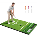 Golf Mat & Hitting Mat: 5.2 x 4ft, 6 x 4ft Practice Outdoor/Indoor 21 to 50mm Turf Mats with Ball Tray – All-in-One Hitting Mats for Golf Practice, Perfect for Garage/Backyard