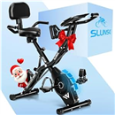 Exercise Bike, SLUNSE FITNESS 5-in-1 Stationary Bike For Home Workout, Foldable Exercise Bike With 16 Levels Adjustable Magnetic Resistance,10DB Super-Silent Indoor Cycling Bike with 350lbs Weight Capacity